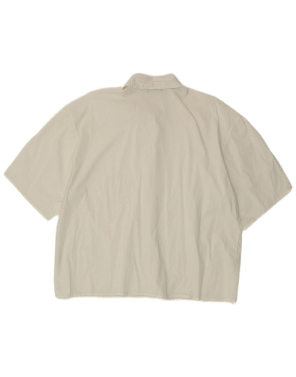 Benetton Womens Short Sleeve Shirt UK 18 XL White Cotton