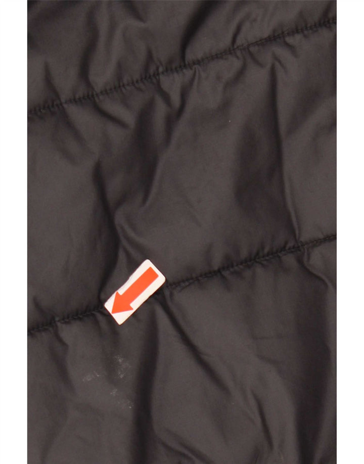 Adidas Boys Hooded Padded Jacket 11-12 Years Black Polyester