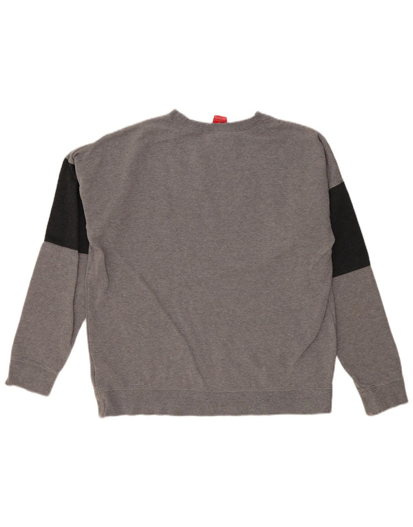 Nike Mens Graphic Sweatshirt Jumper Large Grey Colourblock Cotton