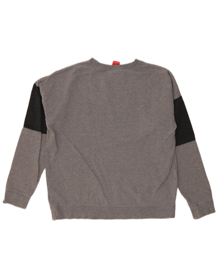 Nike Mens Graphic Sweatshirt Jumper Large Grey Colourblock Cotton