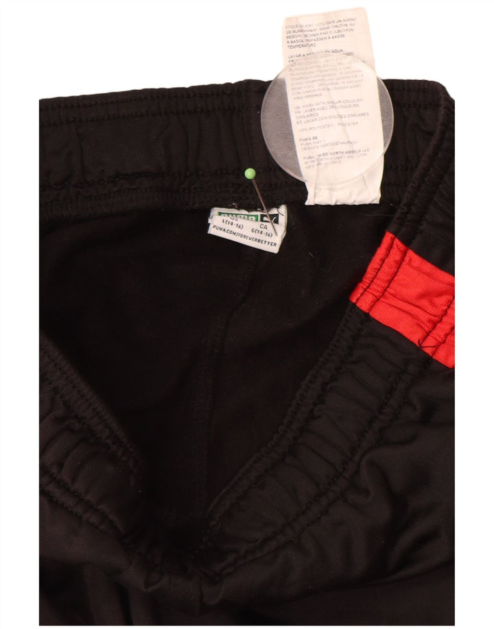 PUMA Boys Tracksuit Trousers Joggers 14-15 Years  Black Colourblock