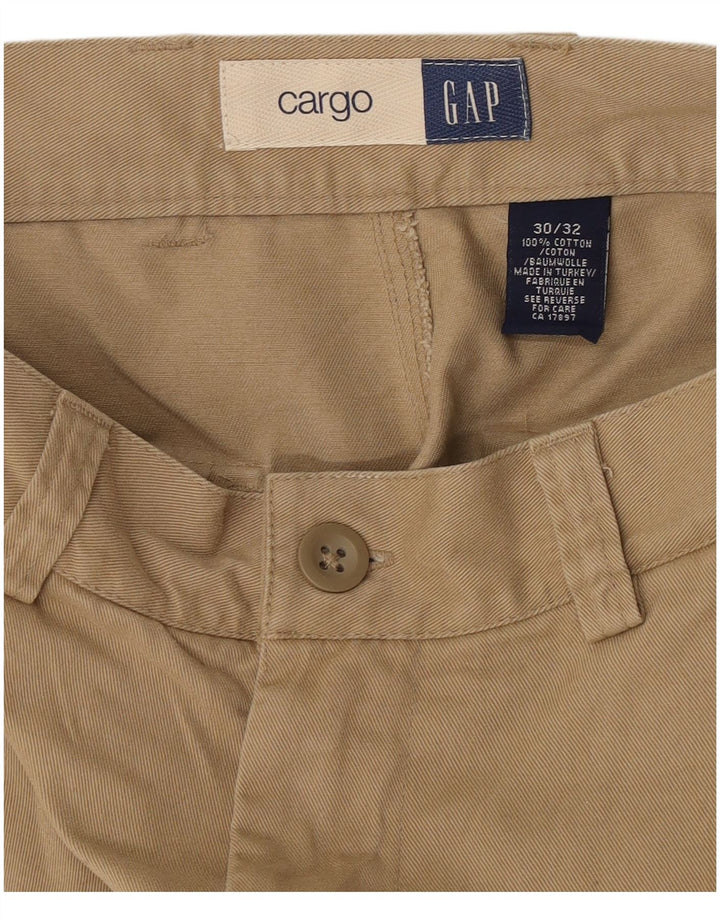 Gap Mens Straight Cargo Trousers W30 L32 Beige Cotton