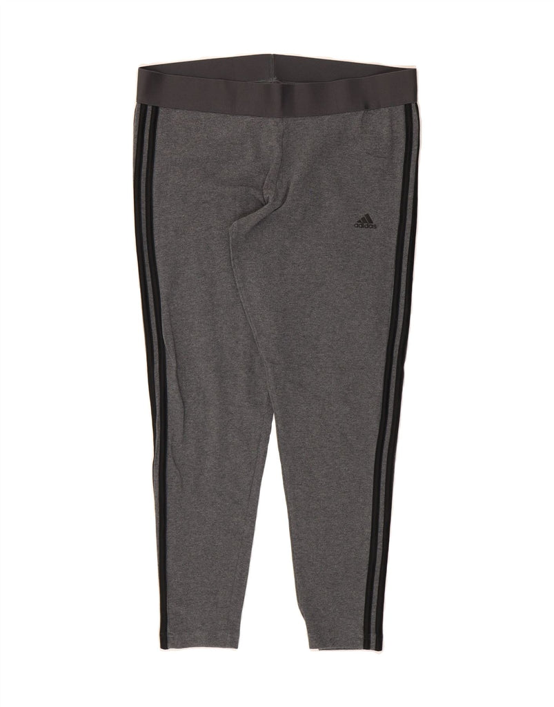 ADIDAS Womens Leggings UK 20/22 XL  Grey Colourblock Cotton Vintage Adidas and Second-Hand Adidas from Messina Hembry 