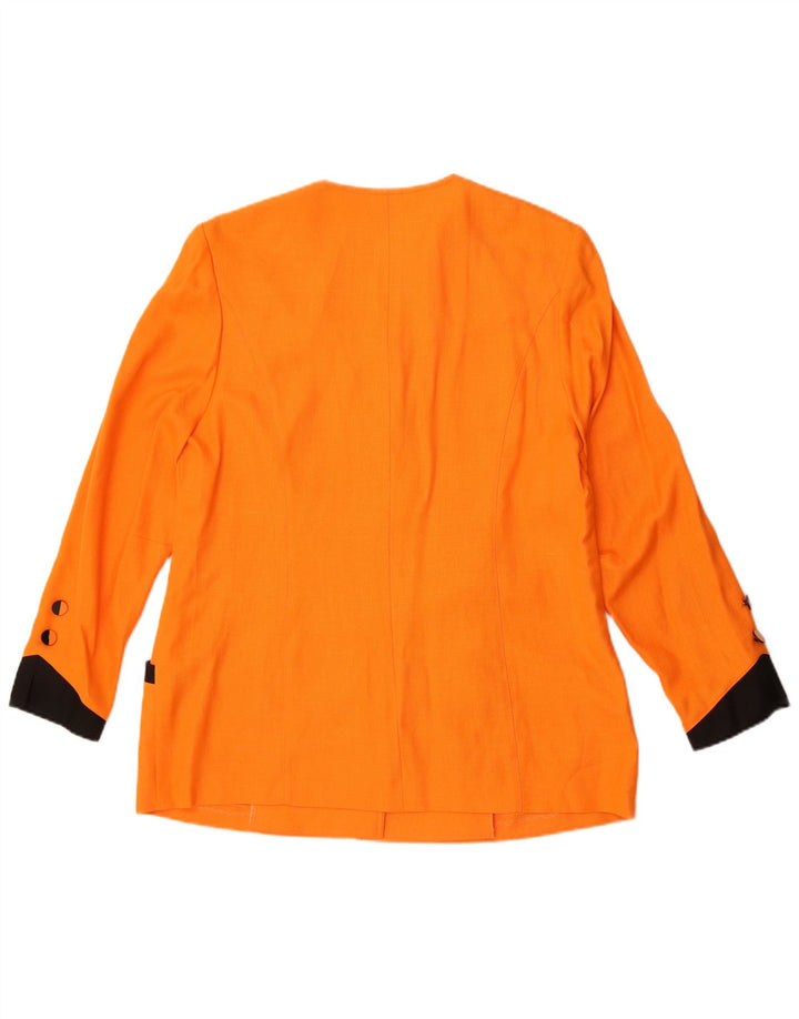 Fink Modell Womens 5 Button Blazer Jacket UK 18 XL Orange Colourblock