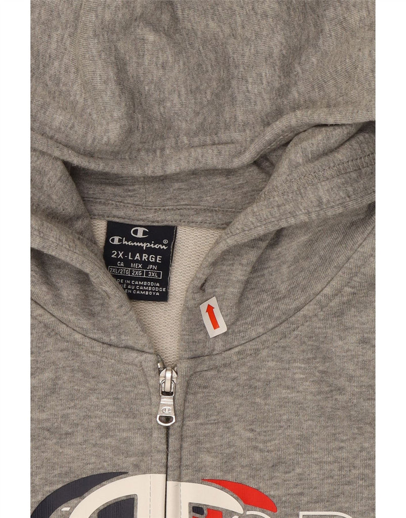 CHAMPION Mens New York Graphic Zip Hoodie Sweater 2XL Grey Cotton Vintage Champion and Second-Hand Champion from Messina Hembry 