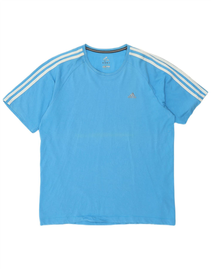 Adidas Mens Climalite T-Shirt Top Large Blue Cotton
