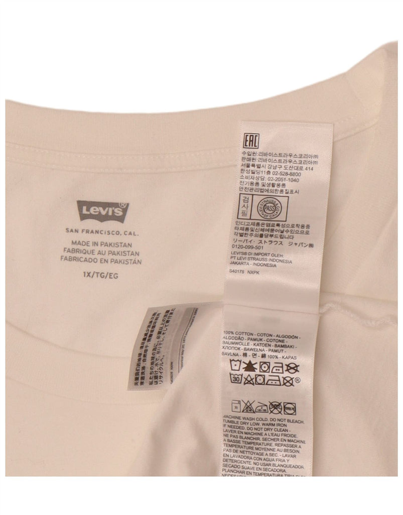 LEVI'S Womens Graphic T-Shirt Top UK 18 XL Off White Cotton Vintage Levi's and Second-Hand Levi's from Messina Hembry 