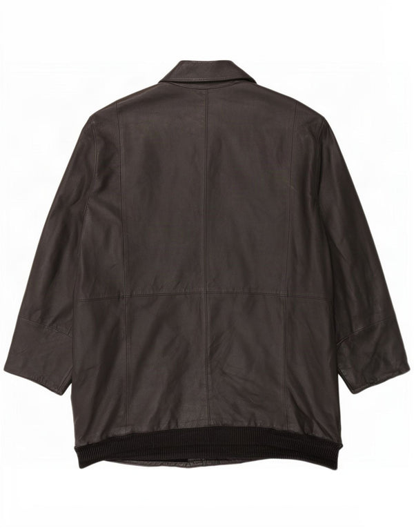 Vintage Mens Leather Coat UK 42 XL Black