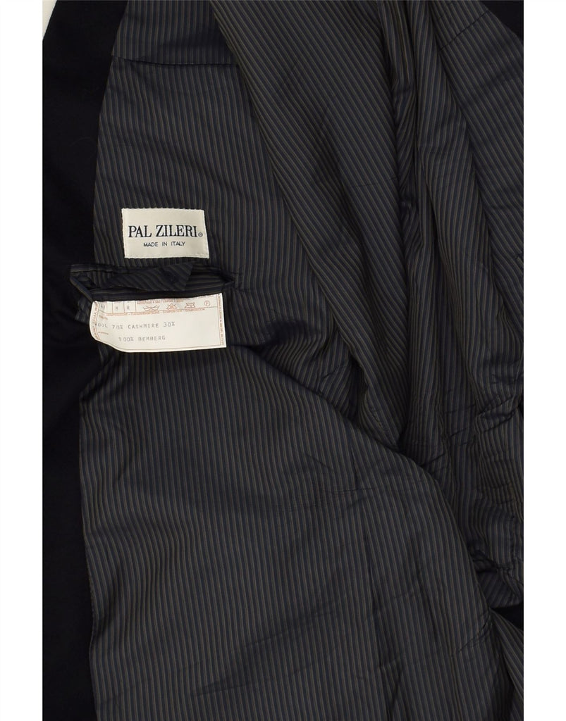 PAL ZILERI Mens Double Breasted Blazer Jacket IT 48 Medium Navy Blue Wool | Vintage Pal Zileri | Thrift | Second-Hand Pal Zileri | Used Clothing | Messina Hembry 