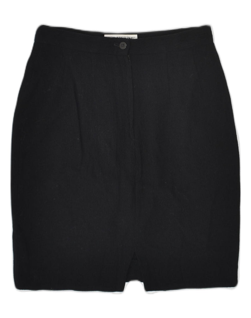 VINTAGE Womens Pencil Skirt IT 42 Medium W28 Black Wool | Vintage Vintage | Thrift | Second-Hand Vintage | Used Clothing | Messina Hembry 