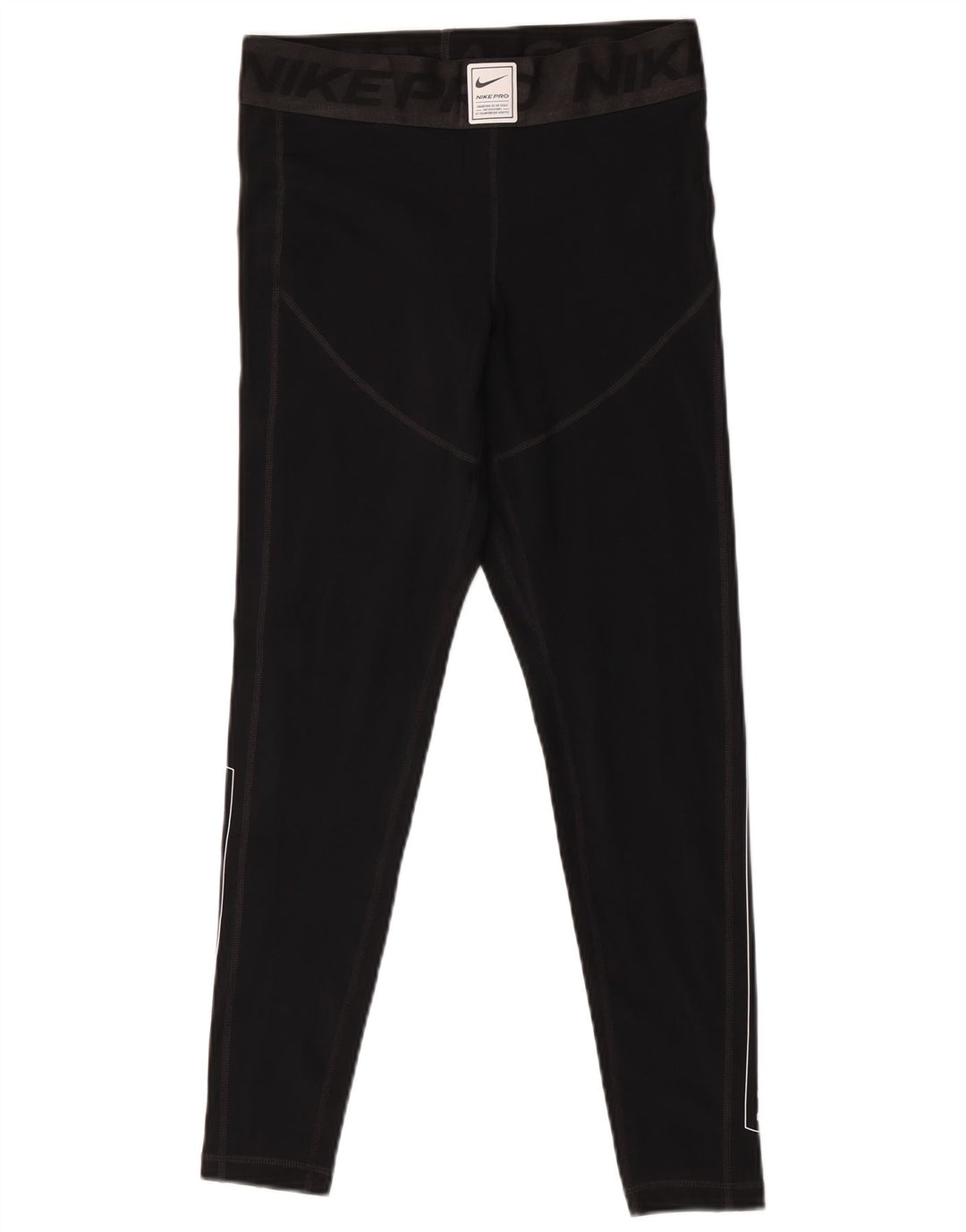 Nike Womens Graphic Leggings UK 14 Medium  Black Polyester
