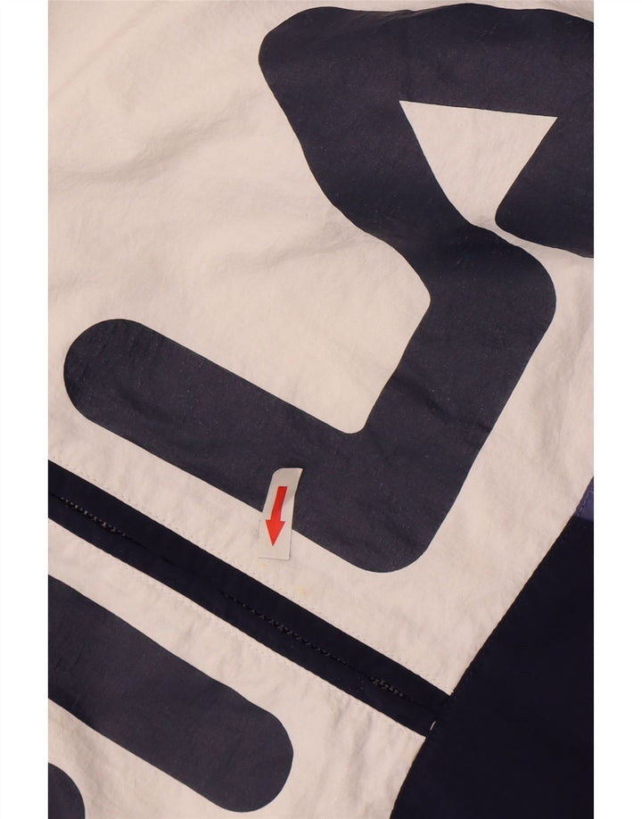 Fila Boys Oversized Graphic Anorak Jacket 5-6 Years 2XS White Colourblock