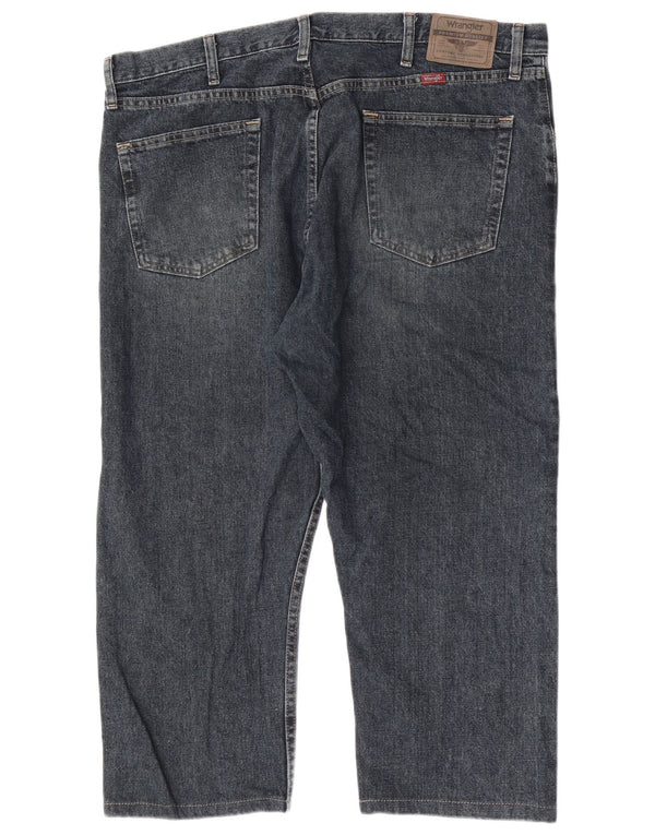 Wrangler Mens Straight Jeans W40 L23 Navy Blue Cotton