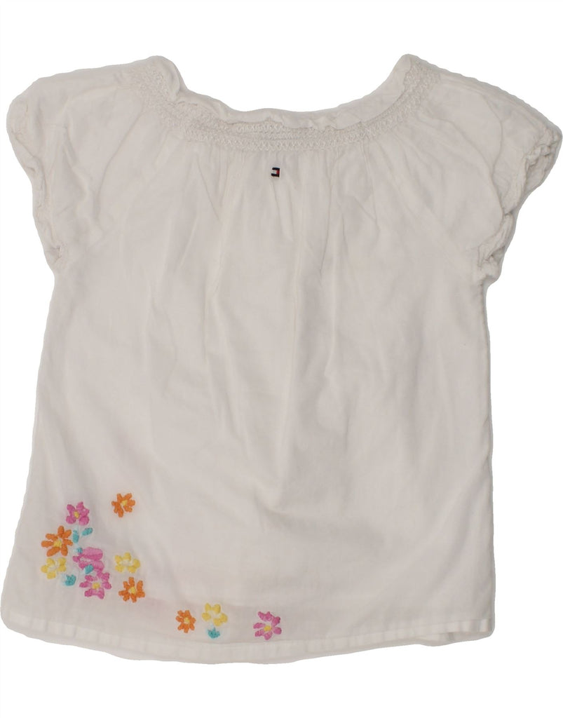 TOMMY HILFIGER Baby Girls Top 18-24 Months White Floral Cotton | Vintage Tommy Hilfiger | Thrift | Second-Hand Tommy Hilfiger | Used Clothing | Messina Hembry 