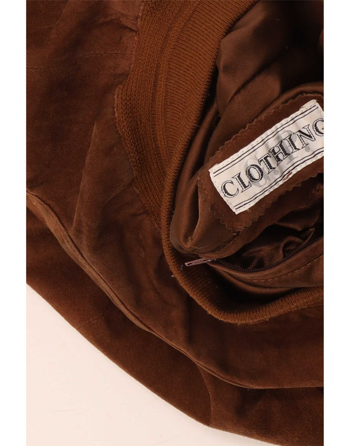 Vintage Mens Suede Bomber Jacket UK 42 XL Brown
