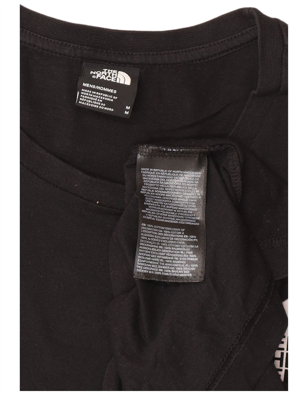 The North Face Mens Graphic T-Shirt Top Medium Black Cotton