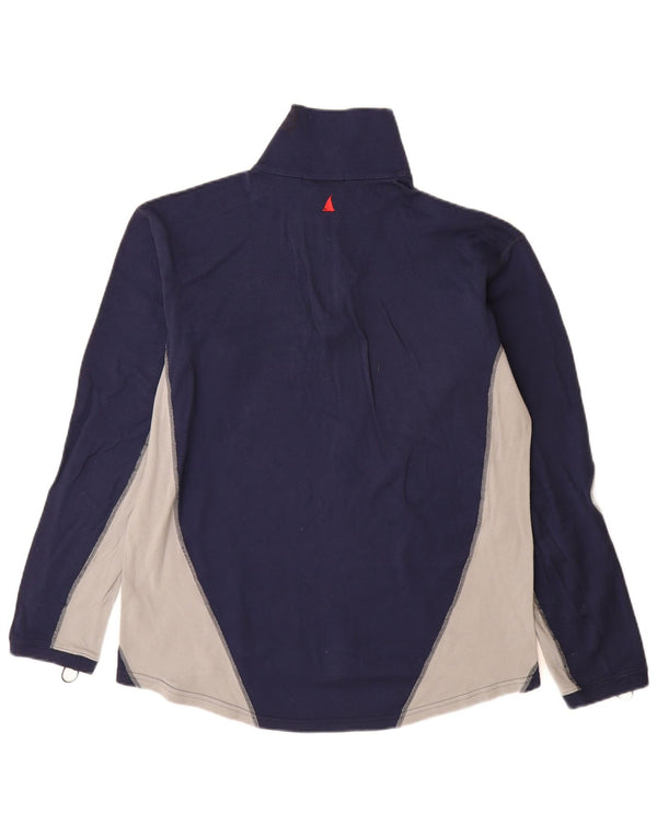 Musto Mens Zip Neck Pullover Tracksuit Top Large Navy Blue Colourblock