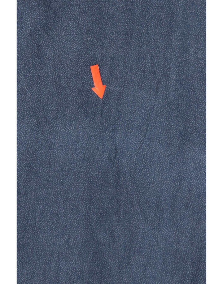 BOOGIE Mens Milano Shirt Large Navy Blue Spotted Cotton