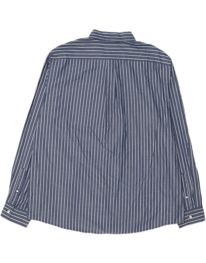 DOCKERS Mens Shirt 2XL Navy Blue Pinstripe Cotton Vintage Dockers and Second-Hand Dockers from Messina Hembry 