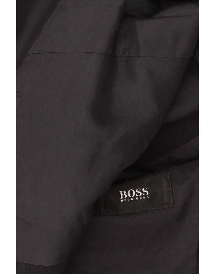Hugo Boss Mens 3 Button Blazer Jacket UK 38 Medium Navy Blue Check