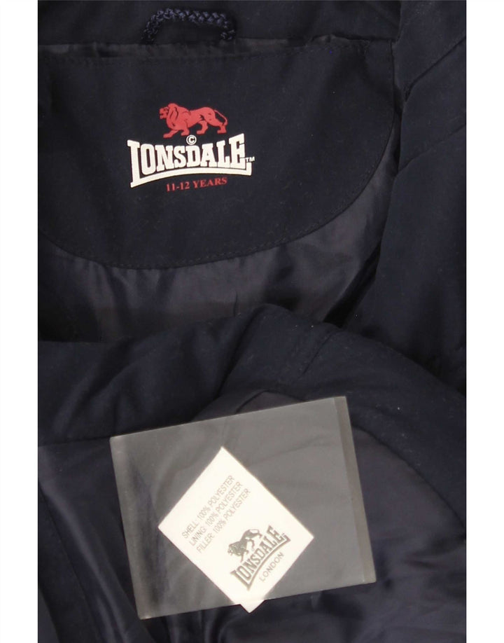 Lonsdale Girls Padded Jacket 11-12 Years Navy Blue Polyester