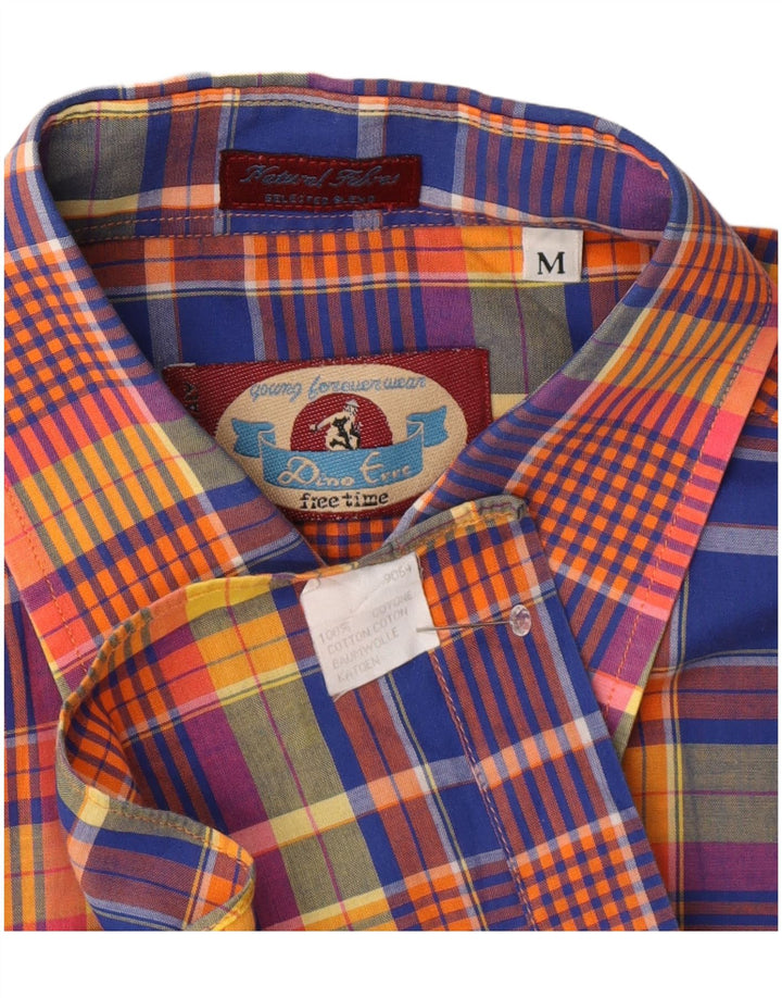 Dino Erre Mens Short Sleeve Shirt Medium Multicoloured Check Cotton