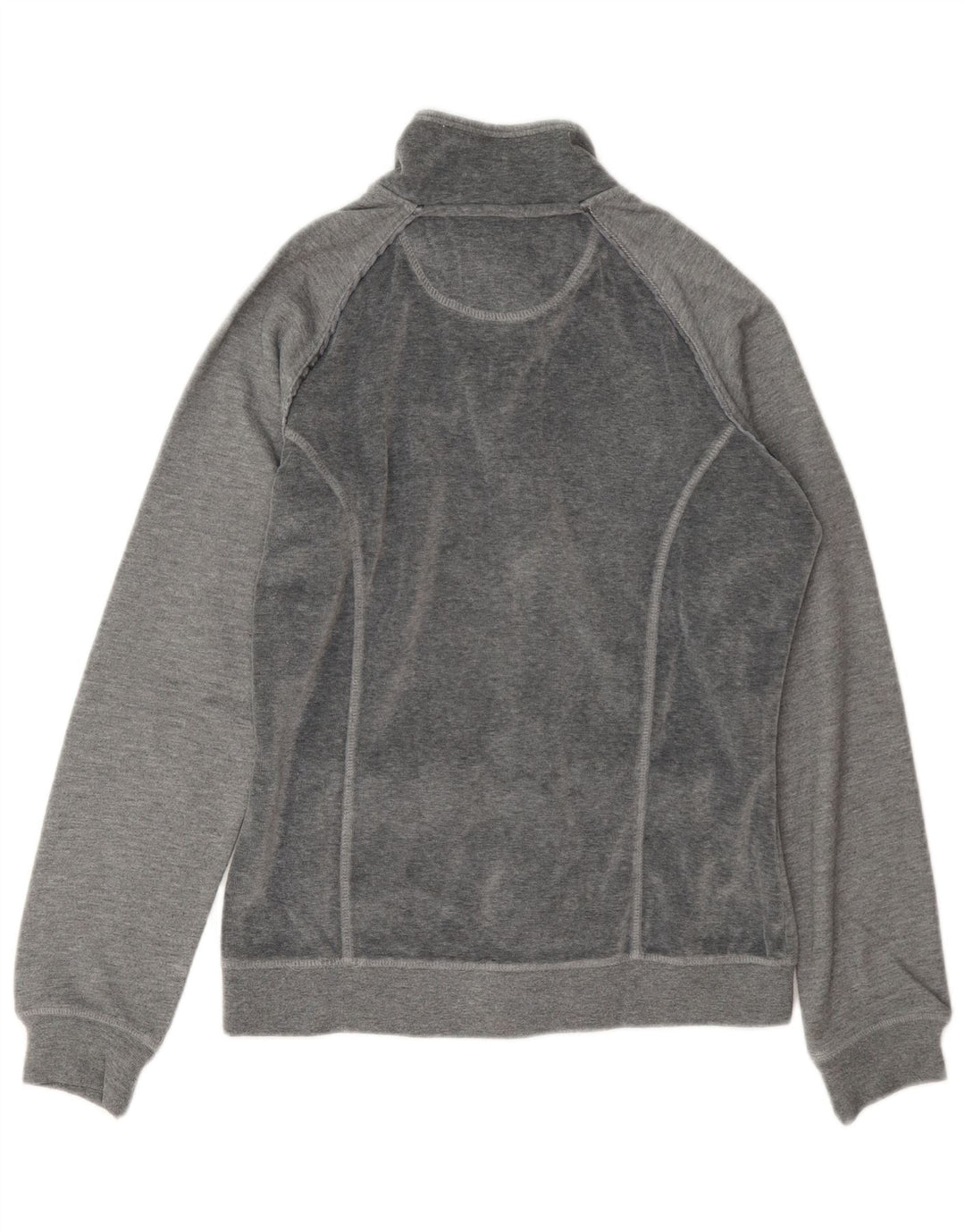 Champion Womens Heritage Fit Velour Tracksuit Top Jacket UK 14 Medium Grey