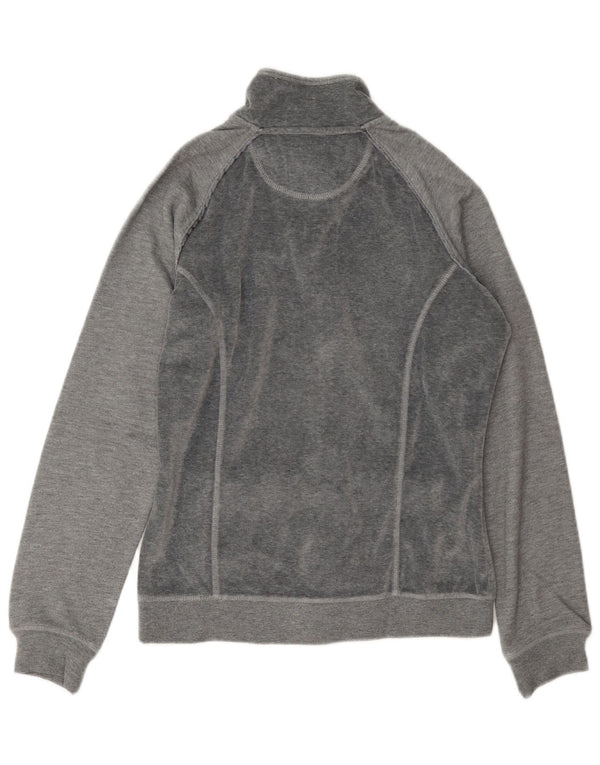 Champion Womens Heritage Fit Velour Tracksuit Top Jacket UK 14 Medium Grey