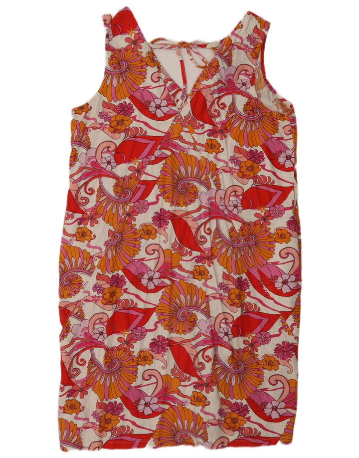 NEXT Womens Sleeveless Shift Dress UK 16 Large Multicoloured Floral Cotton