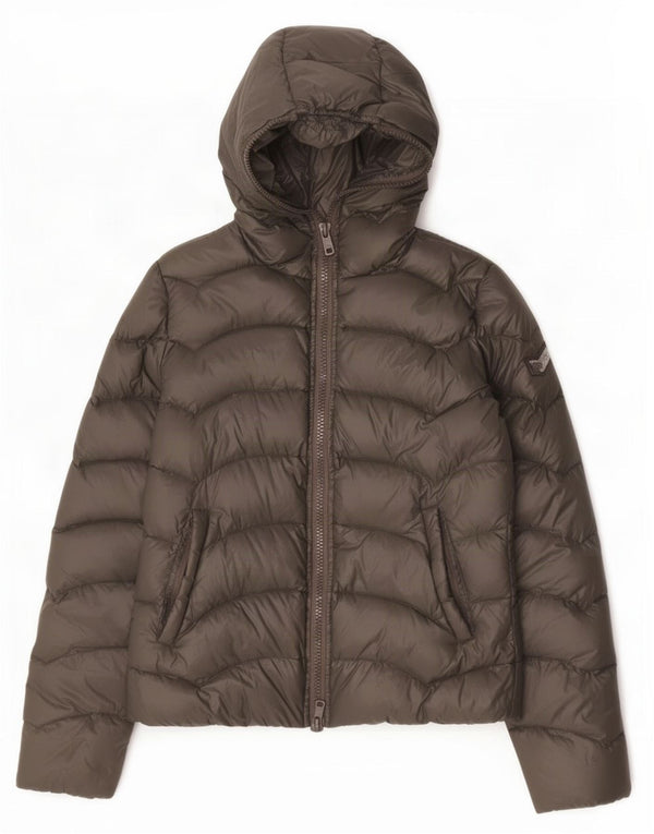 Gas Womens Hooded Padded Jacket UK 12 Medium Grey
