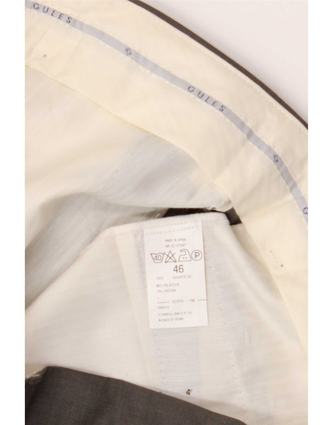 Vintage Mens Pegged Suit Trousers W38 L29 Grey Polyester