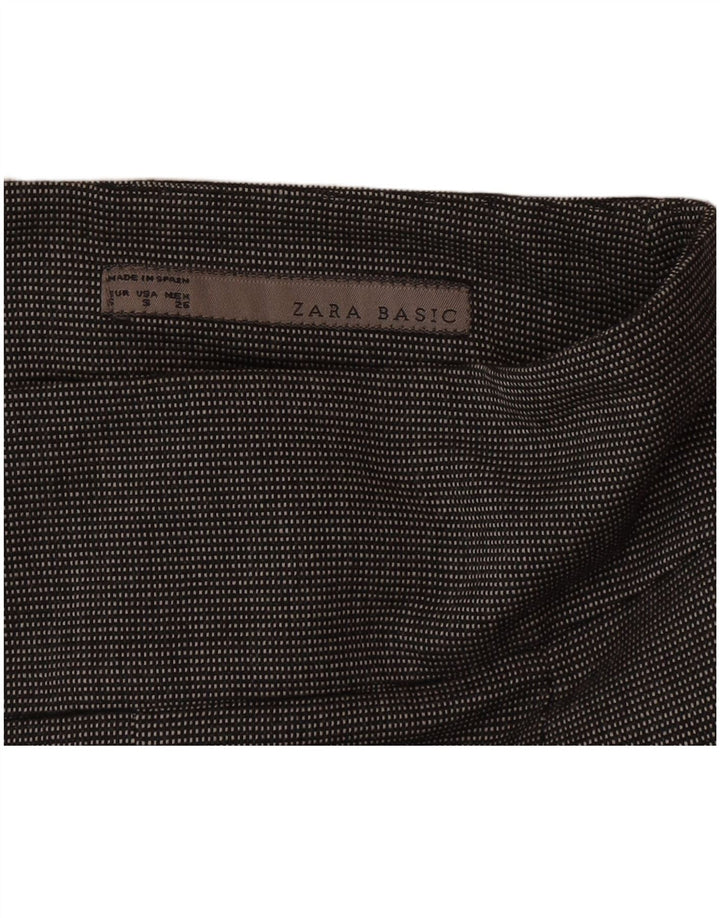 Zara Womens Pencil Skirt Small W26  Grey Spotted Polyester