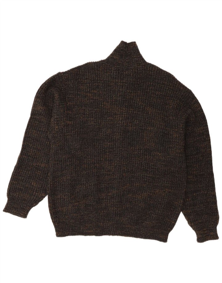 Il Granchio Mens Regular Fit Cardigan Sweater Large Navy Blue Flecked Wool