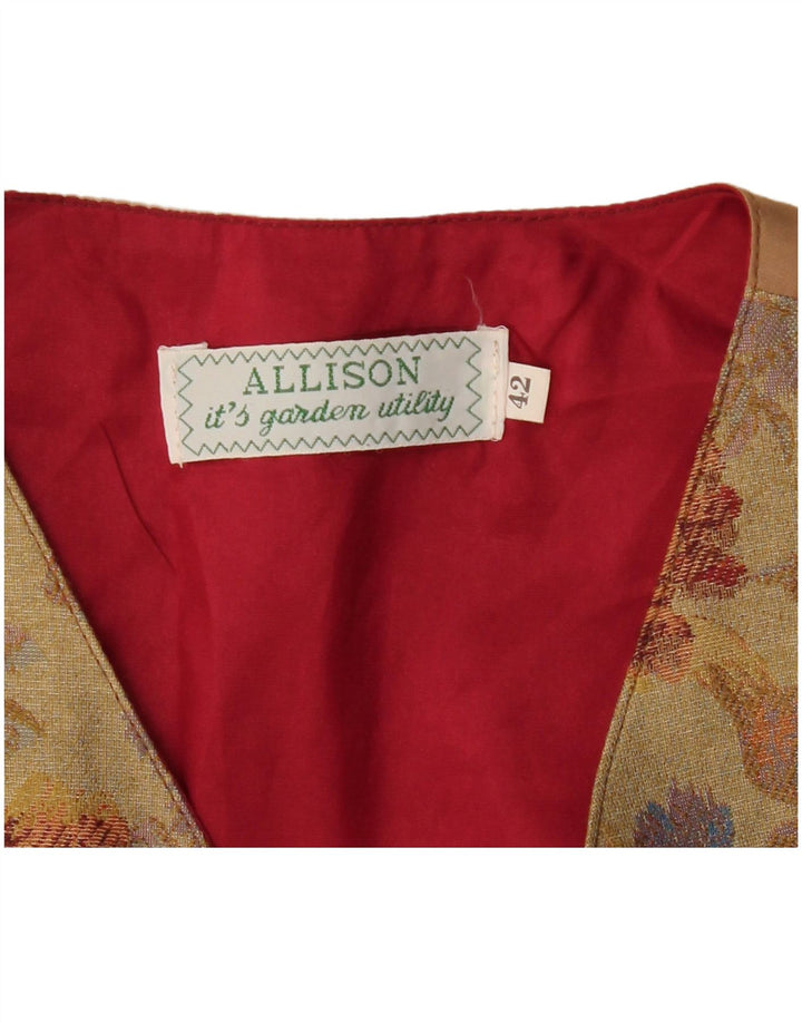 Allison Womens Waistcoat IT 42 Medium Green Floral