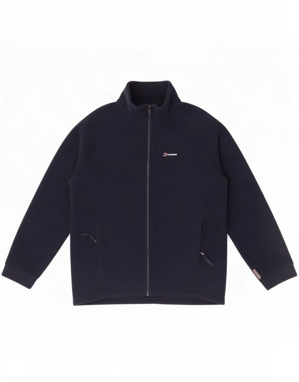 Berghaus Womens Fleece Jacket UK 14 Large Navy Blue Polyester