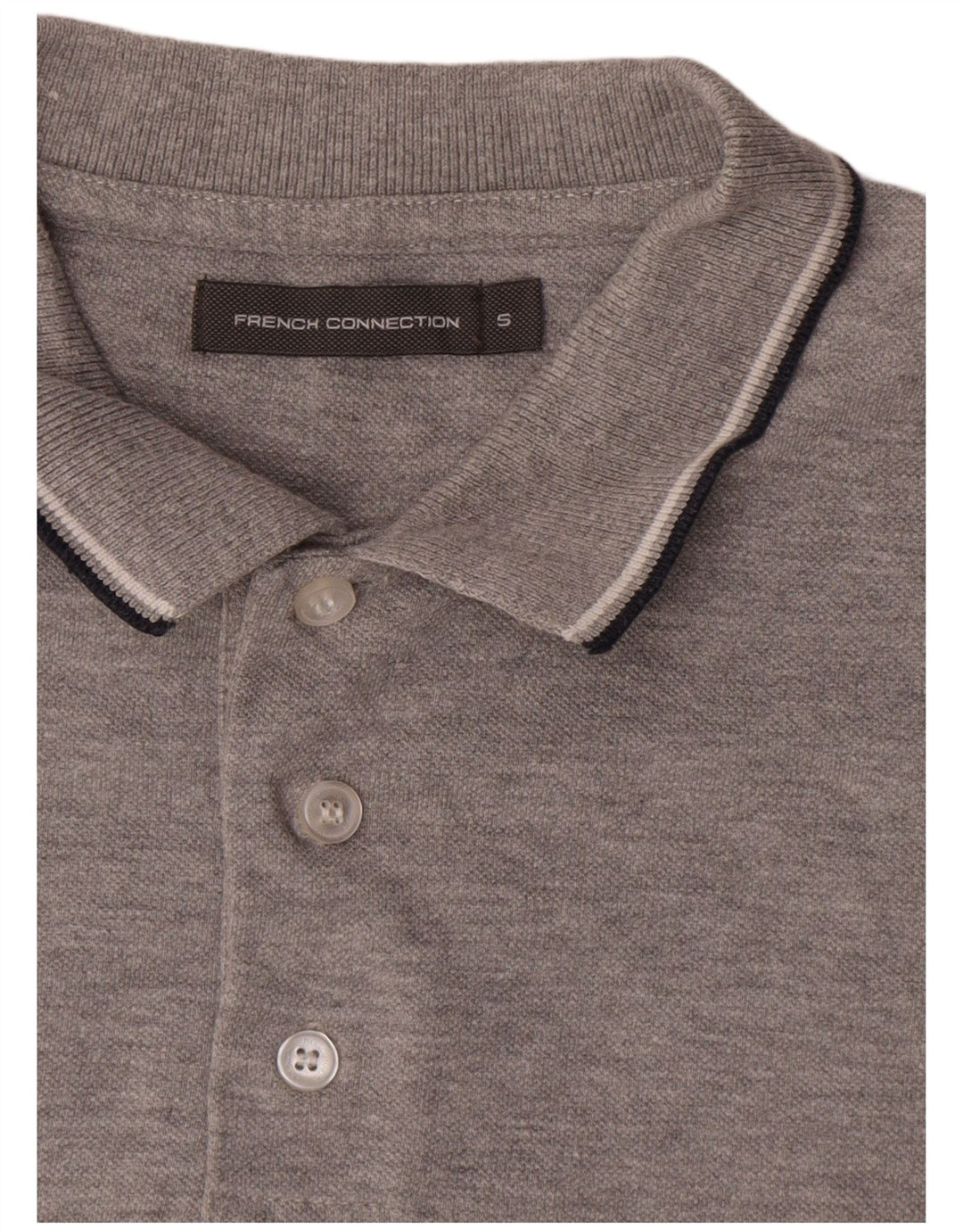 French Connection Mens Polo Shirt Small Grey Cotton
