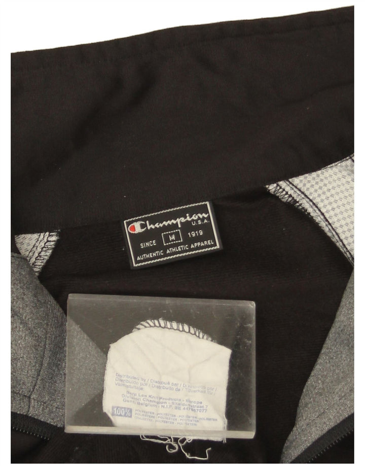 Champion Mens Graphic Tracksuit Top Jacket Medium Black Colourblock