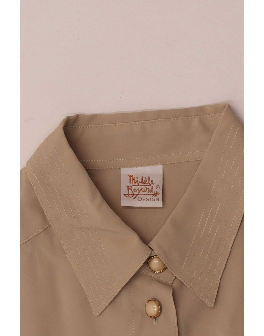 Michele Boyard Womens Oversized Shirt Blouse IT 42 Medium Khaki Polyester