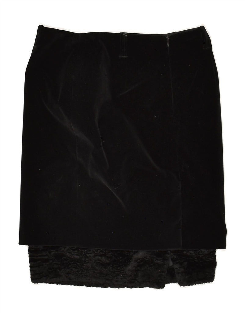 VINTAGE Womens Velvet Straight Skirt IT 44 Medium W30  Black | Vintage Vintage | Thrift | Second-Hand Vintage | Used Clothing | Messina Hembry 