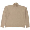 Superdry Womens Oversized Roll Neck Jumper Sweater UK 14 Large Beige Wool