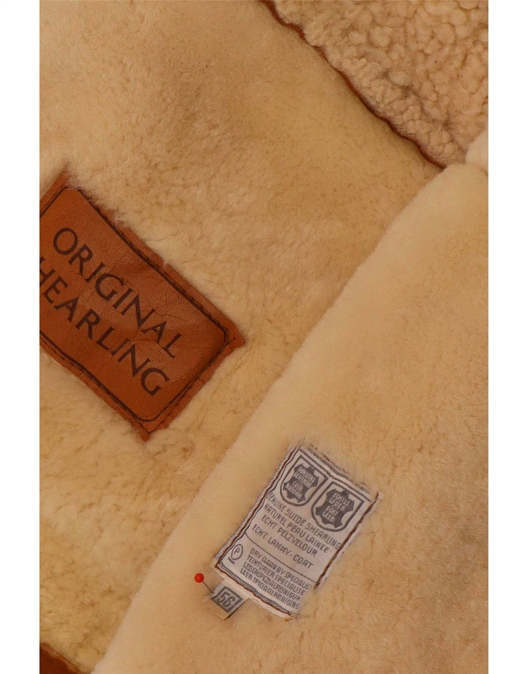 Vintage Mens Shearling Jacket IT 56 2XL Brown