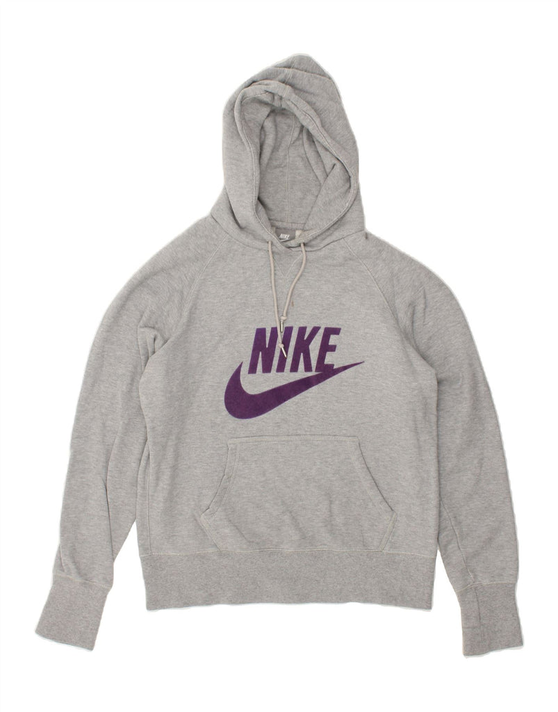 NIKE Womens Graphic Hoodie Jumper UK 18 XL Grey | Vintage Nike | Thrift | Second-Hand Nike | Used Clothing | Messina Hembry 