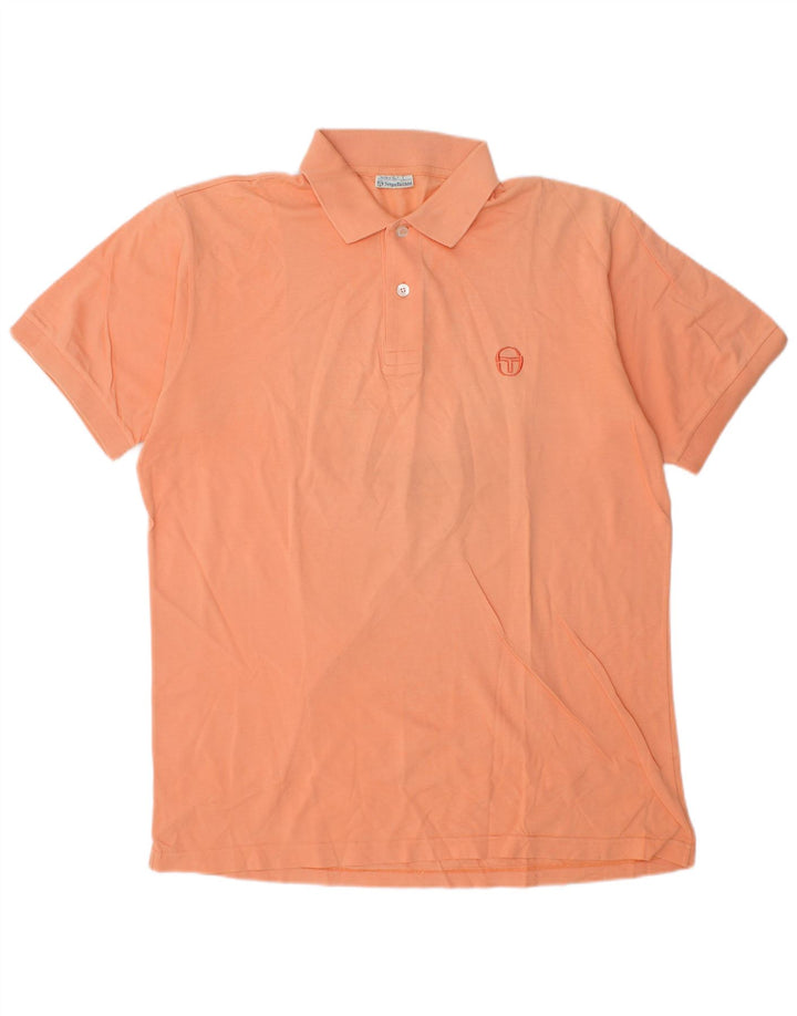 Sergio Tacchini Mens Polo Shirt Large Orange Cotton