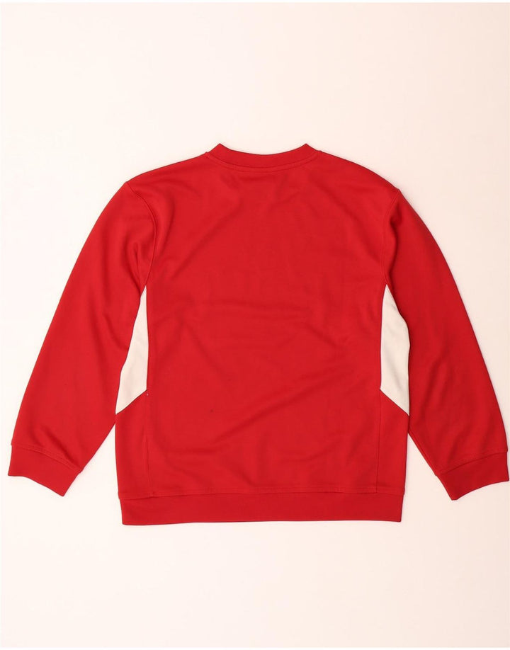 NIKE Boys Sweatshirt Jumper 12-13 Years Large  Red Colourblock Polyester