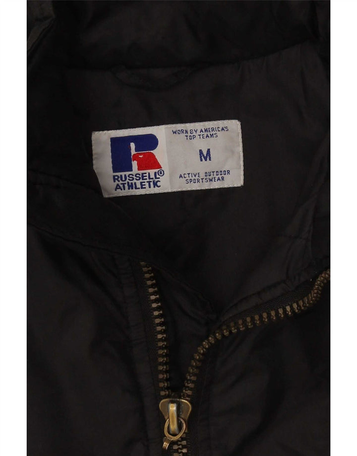 Russell Athletic Mens Graphic Rain Jacket UK 38 Medium Black