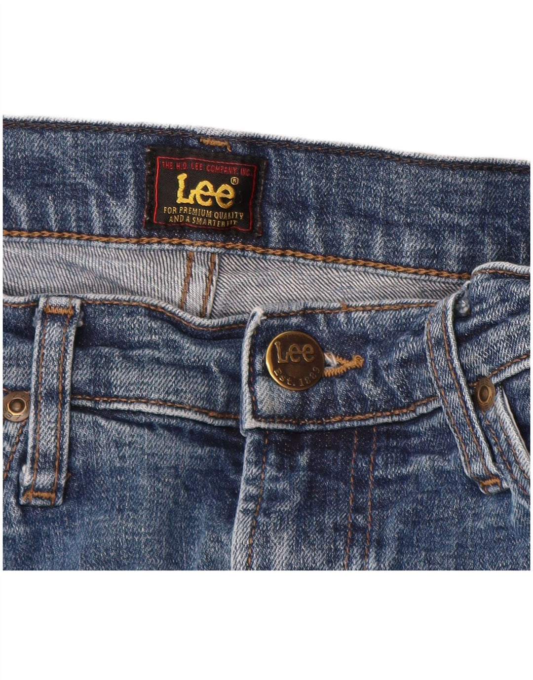 LEE Mens Daren Zip Fly Straight Jeans W34 L32 Blue Cotton
