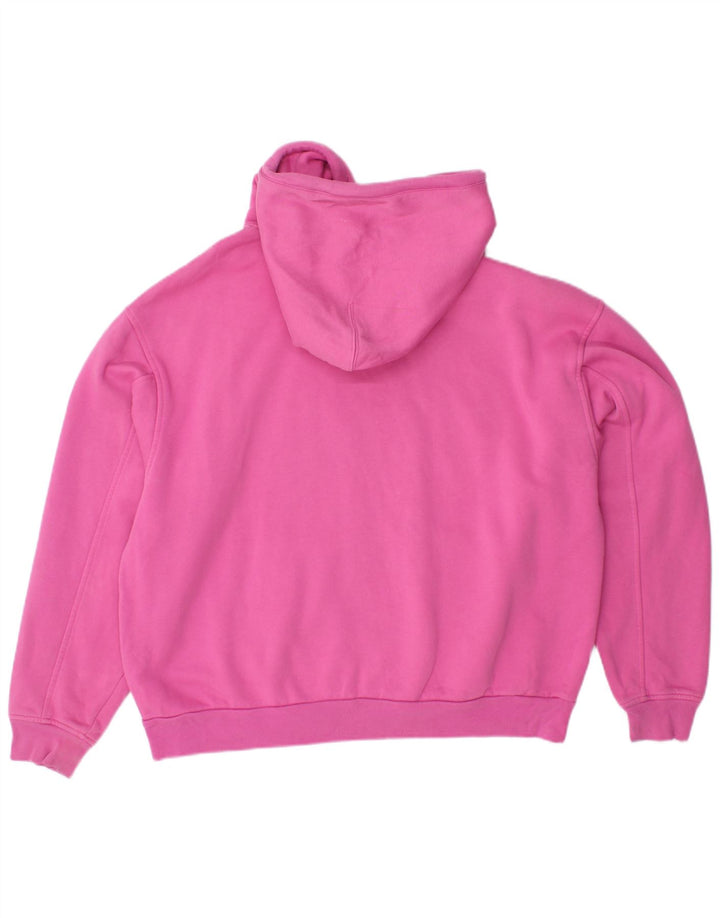 LEVI'S Womens Crop Oversized Hoodie Jumper UK 14 Medium Pink Cotton