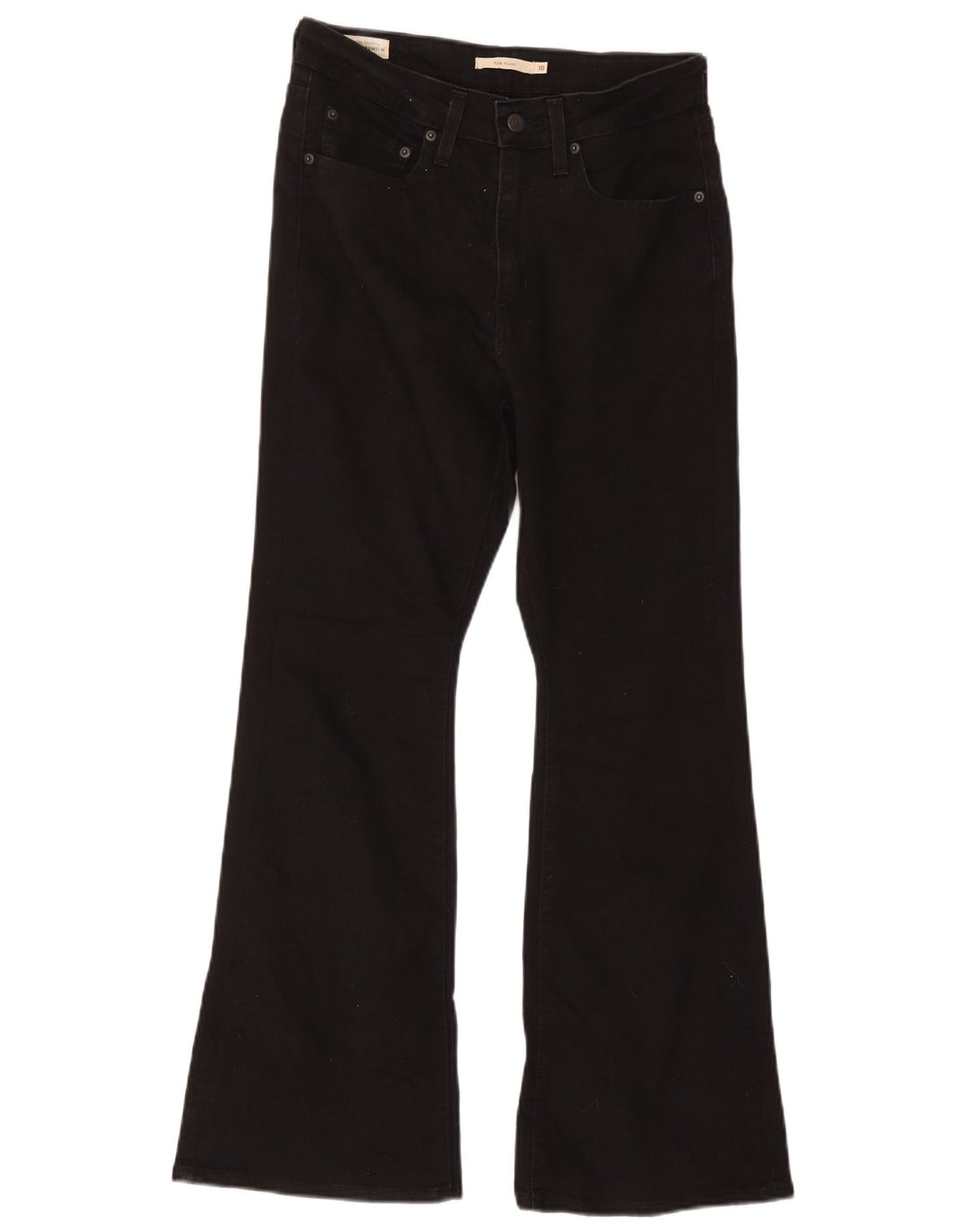 Levi's Womens 726 High Waist Flared Jeans W30 L30 Black Cotton