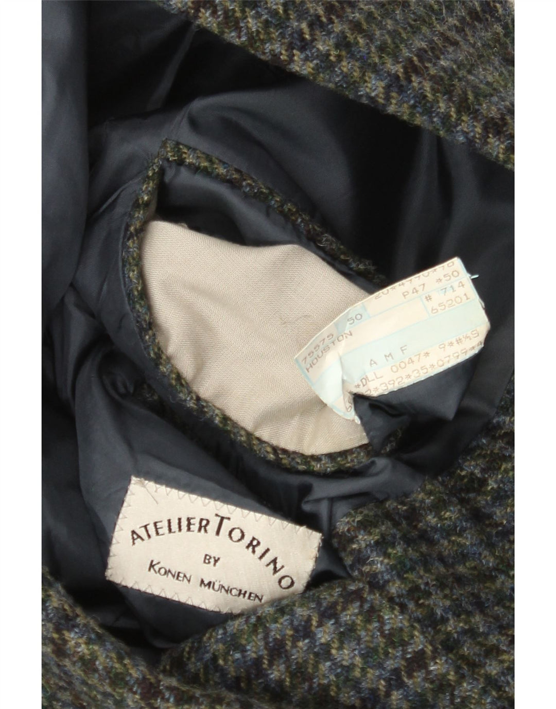 Konen Munchen Mens 3 Button Blazer Jacket EU 50 Large Green Houndstooth