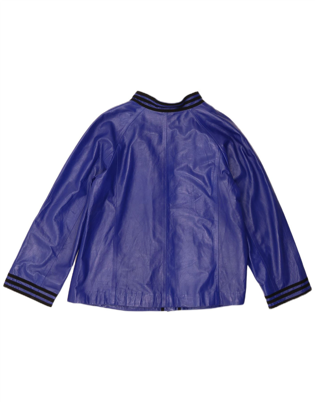 Vintage Womens Leather Jacket UK 14 Medium Blue Leather